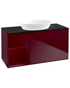 Villeroy und Boch Finion Waschtischunterschrank GA62HBHB 120cm, Abdeckplatte black matt, Emotion, Regale Peony matt lacquer, Peony Matt