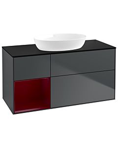Villeroy und Boch Finion Villeroy und Boch Finion GA62HBHG 120cm, cover plate black matt, Emotion, shelves Peony matt lacquer, midnight Blue Matt Lacquer