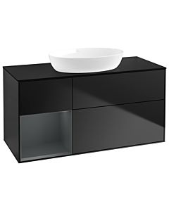Villeroy und Boch Finion Waschtischunterschrank GA62HGPD 120cm, Abdeckplatte black matt, Emotion, Regale Midnight matt lacquer, Black matt lacquer