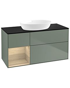 Villeroy und Boch Finion Villeroy und Boch Finion GA62PCGM 120cm, cover plate black matt, Emotion, shelves Oak Veneer , Olive Matt Lacquer