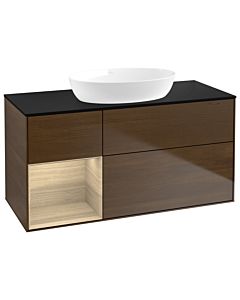 Villeroy und Boch Finion Villeroy und Boch Finion GA62PCGN 120cm, cover plate black matt, Emotion, shelves Oak Veneer , Oak Veneer veneer