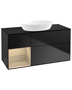Villeroy und Boch Finion Villeroy und Boch Finion GA62PCPD 120cm, cover plate black matt, Emotion, shelves Oak Veneer , black matt lacquer