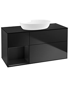 Villeroy und Boch Finion Waschtischunterschrank GA62PDPD 120cm, Abdeckplatte black matt, Emotion, Regale Black matt lacquer, Black matt lacquer