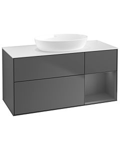 Villeroy und Boch Finion Villeroy und Boch Finion GA71GKGK 120cm, cover plate white matt, Emotion, shelves anthracite matt lacquer, anthracite matt