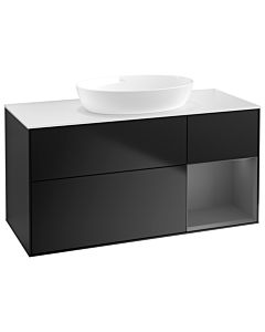 Villeroy und Boch Finion Villeroy und Boch Finion GA71GKPD 120cm, cover plate white matt, Emotion, shelves anthracite matt lacquer, black matt lacquer