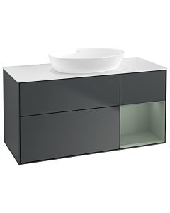 Villeroy und Boch Finion Villeroy und Boch Finion GA71GMHG 120cm, cover plate white matt, Emotion, shelves olive matt lacquer, midnight Blue Matt Lacquer