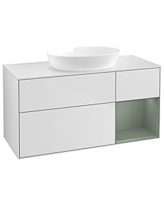 Villeroy und Boch Finion Villeroy und Boch Finion GA71GMMT 120cm, cover plate white matt, Emotion, shelves olive matt lacquer, white matt lacquer