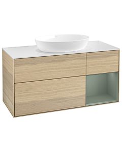 Villeroy und Boch Finion Villeroy und Boch Finion GA71GMPC 120cm, cover plate white matt, Emotion, shelves olive matt lacquer, Oak Veneer