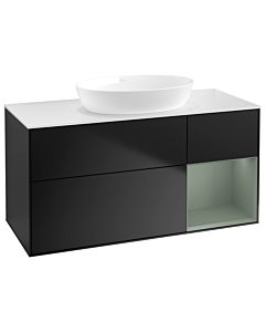 Villeroy und Boch Finion Villeroy und Boch Finion GA71GMPD 120cm, cover plate white matt, Emotion, shelves olive matt lacquer, black matt lacquer