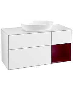 Villeroy und Boch Finion Waschtischunterschrank GA71HBGF 120cm, Abdeckplatte white matt, Emotion, Regale Peony matt lacquer, Glossy white lacquer