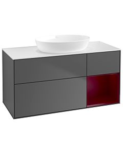 Villeroy und Boch Finion Villeroy und Boch Finion GA71HBGK 120cm, cover plate white matt, Emotion, shelves Peony matt lacquer, anthracite matt