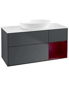 Villeroy und Boch Finion Villeroy und Boch Finion GA71HBHG 120cm, cover plate white matt, Emotion, shelves Peony matt lacquer, midnight Blue Matt Lacquer