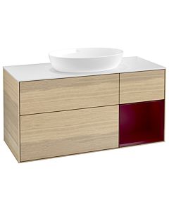 Villeroy und Boch Finion Villeroy und Boch Finion GA71HBPC 120cm, cover plate white matt, Emotion, shelves Peony matt lacquer, Oak Veneer