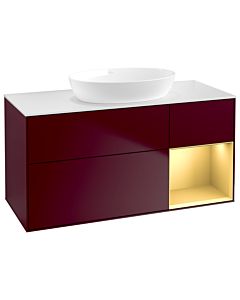 Villeroy und Boch Finion Villeroy und Boch Finion GA71HFHB 120cm, cover plate white matt, Emotion, shelves gold matt lacquer, Peony Matt