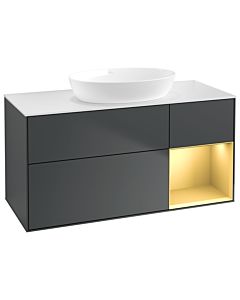 Villeroy und Boch Finion Villeroy und Boch Finion GA71HFHG 120cm, cover plate white matt, Emotion, shelves gold matt lacquer, midnight Blue Matt Lacquer
