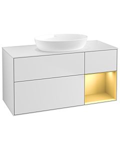 Villeroy und Boch Finion Villeroy und Boch Finion GA71HFMT 120cm, cover plate white matt, Emotion, shelves gold matt lacquer, white matt lacquer