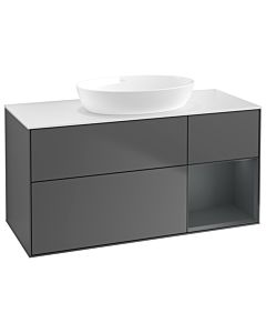 Villeroy und Boch Finion Villeroy und Boch Finion GA71HGGK 120cm, cover plate white matt, Emotion, shelves midnight matt lacquer, anthracite matt