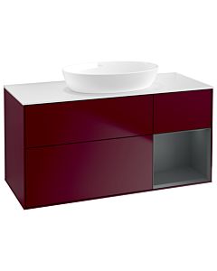 Villeroy und Boch Finion Villeroy und Boch Finion GA71HGHB 120cm, cover plate white matt, Emotion, shelves Midnight matt lacquer, Peony Matt