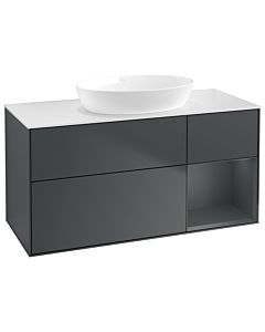 Villeroy und Boch Finion Waschtischunterschrank GA71HGHG 120cm, Abdeckplatte white matt, Emotion, Regale Midnight matt lacquer, Midnight Blue Matt Lacquer