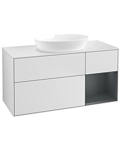 Villeroy und Boch Finion Villeroy und Boch Finion GA71HGMT 120cm, cover plate white matt, Emotion, shelves midnight matt lacquer, white matt lacquer