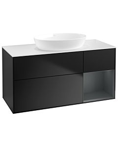 Villeroy und Boch Finion Villeroy und Boch Finion GA71HGPD 120cm, cover plate white matt, Emotion, shelves midnight matt lacquer, black matt lacquer