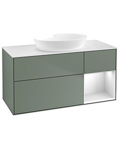 Villeroy und Boch Finion Villeroy und Boch Finion GA71MTGM 120cm, cover plate white matt, Emotion, shelves white matt lacquer, Olive Matt Lacquer