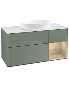 Villeroy und Boch Finion Villeroy und Boch Finion GA71PCGM 120cm, cover plate white matt, Emotion, shelves Oak Veneer , Olive Matt Lacquer