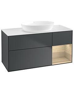 Villeroy und Boch Finion Villeroy und Boch Finion GA71PCHG 120cm, cover plate white matt, Emotion, shelves Oak Veneer , Midnight Blue Matt Lacquer
