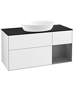 Villeroy und Boch Finion Villeroy und Boch Finion GA72GKGF 120cm, cover plate black matt, Emotion, shelves anthracite matt lacquer, glossy white lacquer