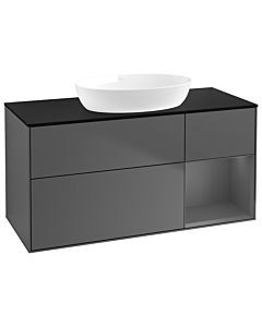 Villeroy und Boch Finion Villeroy und Boch Finion GA72GKGK 120cm, cover plate black matt, Emotion, shelves anthracite matt lacquer, anthracite matt