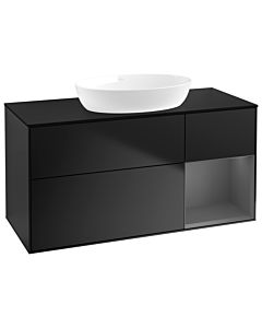 Villeroy und Boch Finion Villeroy und Boch Finion GA72GKPD 120cm, cover plate black matt, Emotion, shelves anthracite matt lacquer, black matt lacquer