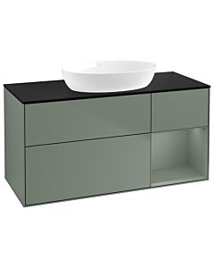 Villeroy und Boch Finion Villeroy und Boch Finion GA72GMGM 120cm, cover plate black matt, Emotion, shelves olive matt lacquer, Olive Matt Lacquer
