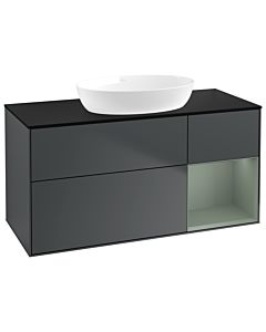 Villeroy und Boch Finion Villeroy und Boch Finion GA72GMHG 120cm, cover plate black matt, Emotion, shelves olive matt lacquer, midnight Blue Matt Lacquer