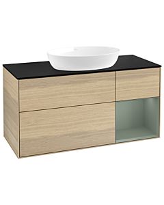 Villeroy und Boch Finion Villeroy und Boch Finion GA72GMPC 120cm, cover plate black matt, Emotion, shelves olive matt lacquer, Oak Veneer