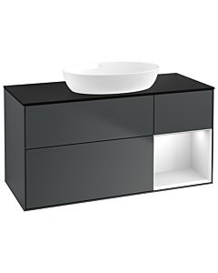 Villeroy und Boch Finion Villeroy und Boch Finion GA72MTHG 120cm, cover plate black matt, Emotion, shelves white matt lacquer, midnight Blue Matt Lacquer