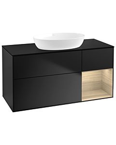 Villeroy und Boch Finion Villeroy und Boch Finion GA72PCPD 120cm, cover plate black matt, Emotion, shelves Oak Veneer , black matt lacquer