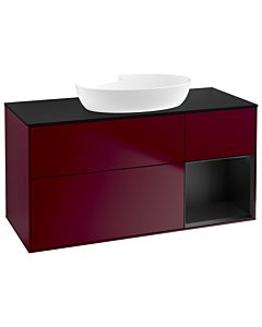 Villeroy und Boch Finion Villeroy und Boch Finion GA72PDHB 120cm, cover plate black matt, Emotion, shelves black matt lacquer, Peony Matt