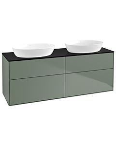 Villeroy und Boch Finion GA8200GM 160x60.3cm, Emotion, plaque de recouvrement noir mat, Olive Matt Lacquer