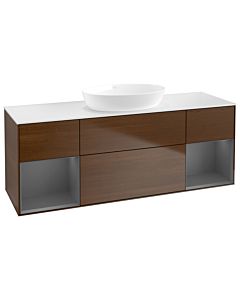 Villeroy und Boch Finion Villeroy und Boch Finion GD01GKGN 120cm, cover plate white matt, Emotion, shelves anthracite matt lacquer, walnut veneer