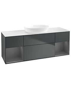Villeroy und Boch Finion Villeroy und Boch Finion GD01GKHG 120cm, cover plate white matt, Emotion, shelves anthracite matt lacquer, midnight Blue Matt Lacquer
