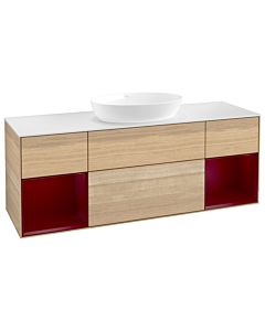 Villeroy und Boch Finion Villeroy und Boch Finion GD01HBPC 120cm, cover plate white matt, Emotion, shelves Peony matt lacquer, Oak Veneer