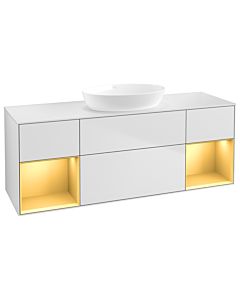 Villeroy und Boch Finion Villeroy und Boch Finion GD01HFMT 120cm, cover plate white matt, Emotion, shelves gold matt lacquer, white matt lacquer