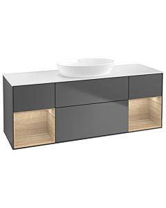 Villeroy und Boch Finion Villeroy und Boch Finion GD01PCGK 120cm, cover plate white matt, Emotion, shelves Oak Veneer , anthracite matt