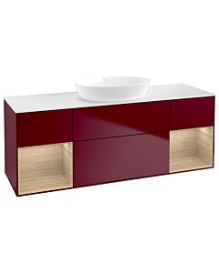 Villeroy und Boch Finion Villeroy und Boch GD01PCHB 120cm, plaque de recouvrement blanc mat, emotion, étagères Oak Veneer , Peony Matt