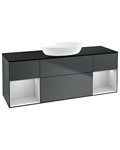 Villeroy und Boch Finion Villeroy und Boch Finion GD02GJHG 120cm, cover plate black matt, Emotion, shelves light gray matt lacquer, midnight Blue Matt Lacquer