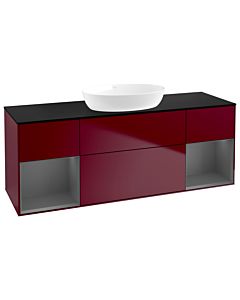 Villeroy und Boch Finion Villeroy und Boch Finion GD02GKHB 120cm, cover plate black matt, Emotion, shelves anthracite matt lacquer, Peony Matt