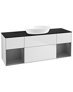 Villeroy und Boch Finion Villeroy und Boch Finion GD02GKMT 120cm, cover plate black matt, Emotion, shelves anthracite matt lacquer, white matt lacquer
