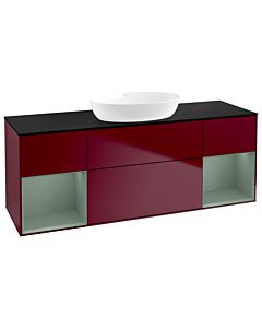Villeroy und Boch Finion Villeroy und Boch Finion GD02GMHB 120cm, cover plate black matt, Emotion, shelves olive matt lacquer, Peony Matt