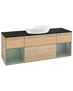 Villeroy und Boch Finion Villeroy und Boch Finion GD02GMPC 120cm, cover plate black matt, Emotion, shelves olive matt lacquer, Oak Veneer