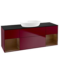 Villeroy und Boch Finion Villeroy und Boch Finion GD02GNHB 120cm, top black matt, Emotion, shelves Walnut Veneer , Peony Matt